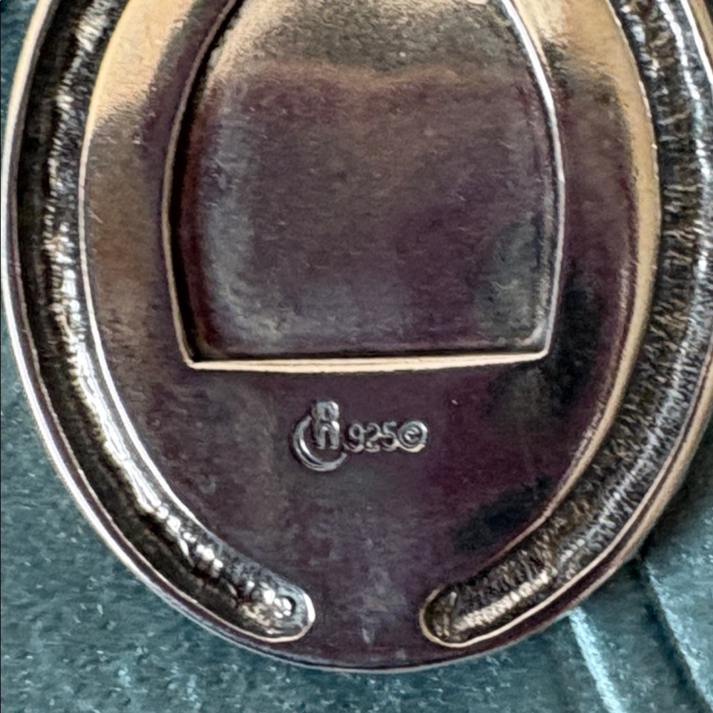 NWOT Carolyn Pollack / Sincerely Southwest Inlaid Silver/Turquoise/Black Pendant - Picture 7 of 13